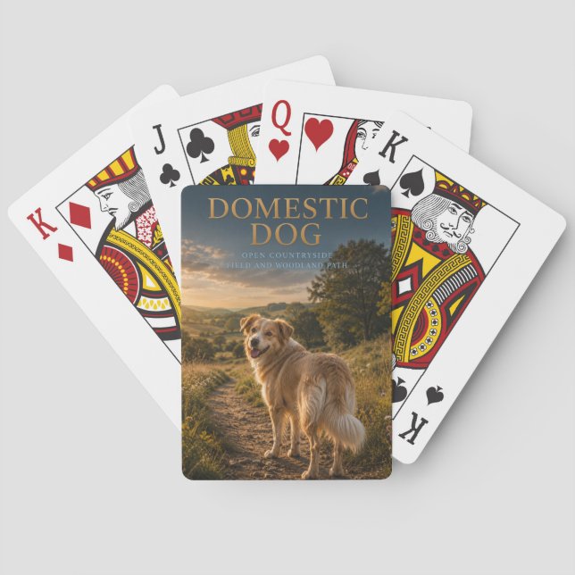 Domestic Dog Countryside Path ANIMALS Poker Playing Cards (Back)