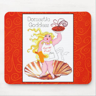 "Domestic Goddess" - Kiss the Cook! Mouse Pad