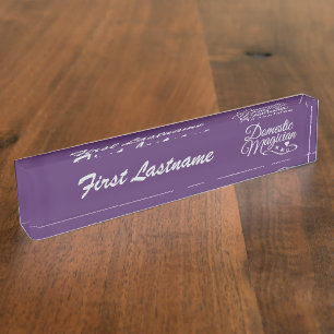 Domestic Magician custom name plate