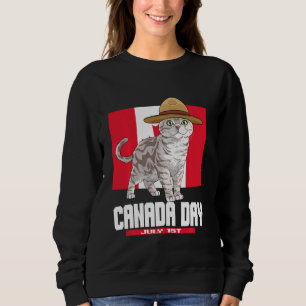 Domestic Shorthair Canada Day July 1st Patriotic C Sweatshirt