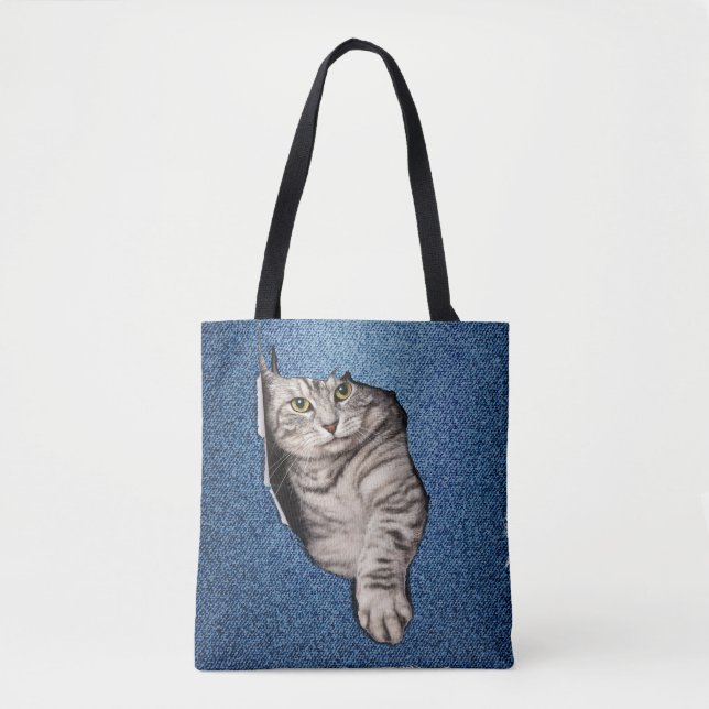 Domestic Tabby- kitten Tote Bag (Front)