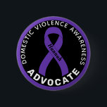 Domestic Violence Advocate Ribbon Black Button<br><div class="desc">Domestic Violence Advocate Ribbon Black Button for awareness and support for victims of domestic violence.</div>
