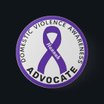 Domestic Violence Advocate Ribbon White Button<br><div class="desc">Domestic Violence Advocate Ribbon White Button for awareness and support for victims of domestic violence.</div>