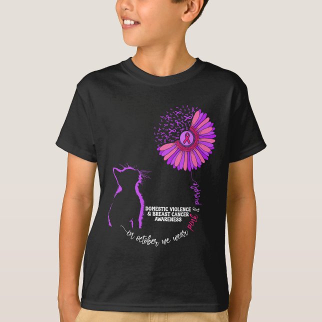 Domestic Violence And Breast Cancer Awareness Groo T-Shirt (Front)