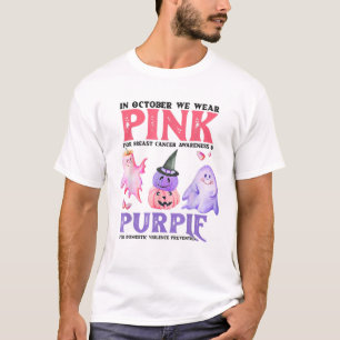 Domestic Violence And Breast Cancer Awareness Hall T-Shirt