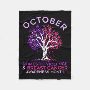 Domestic Violence And Breast Cancer Awareness Mont Fleece Blanket