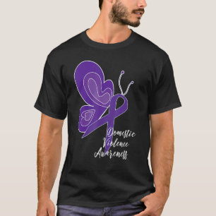 Domestic Violence Awareness Abuse Purple Ribbon Bu T-Shirt