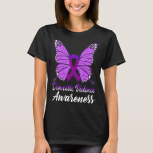 Domestic Violence Awareness Butterfly Purple Ribbo T-Shirt