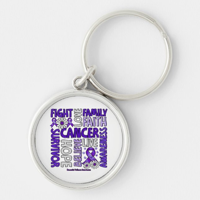 Domestic Violence Awareness - Fight love survivor  Key Ring (Front)