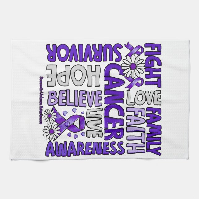 Domestic Violence Awareness - Fight love survivor  Tea Towel (Horizontal)