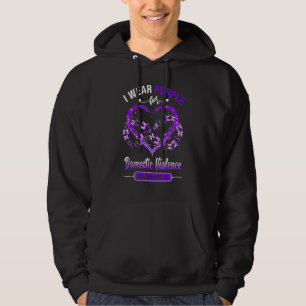 Domestic Violence Awareness I Wear Purple Butterfl Hoodie