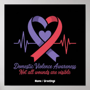 Domestic Violence Awareness Not All Wounds Visible Poster
