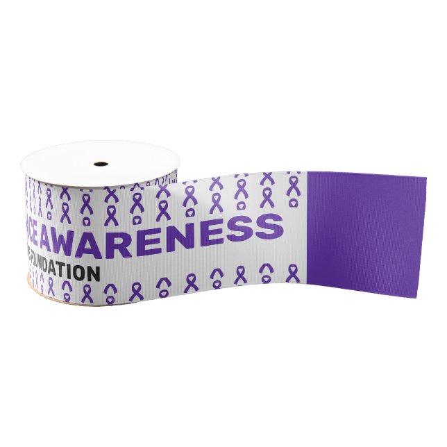 Domestic Violence Awareness Pattern Ribbon Grosgrain Ribbon (Spool)