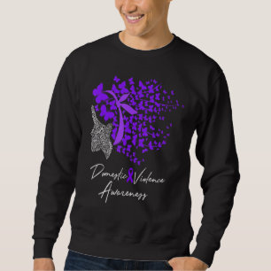 Domestic Violence Awareness  Purple Butterflies Sweatshirt
