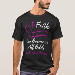 Domestic Violence Awareness Purple Ribbon Christia T-Shirt