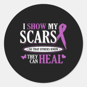 Domestic Violence Awareness Purple Ribbon T Shirt Classic Round Sticker
