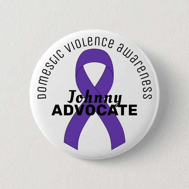 Domestic Violence Awareness Ribbon White Button (Front)