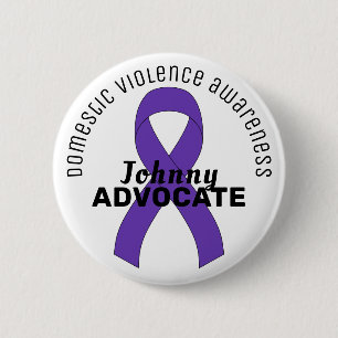 Domestic Violence Awareness Ribbon White Button
