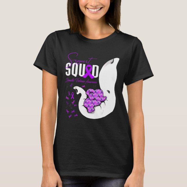 Domestic Violence Awareness Support Squad Elephant T-Shirt (Front)