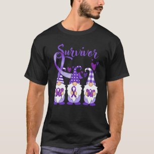 Domestic Violence Awareness Survivor purple Gnomes T-Shirt