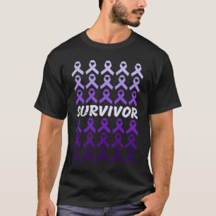 Domestic Violence Awareness Survivor purple ribbon T-Shirt