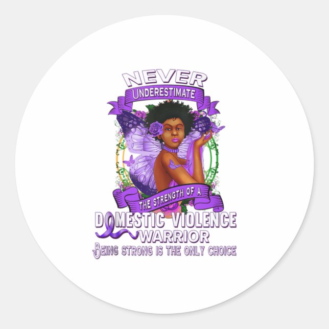 Domestic Violence Awareness Survivor Stop Classic Round Sticker (Front)