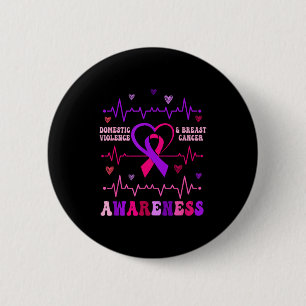 Domestic Violence Breast Cancer Awareness Artwork 6 Cm Round Badge