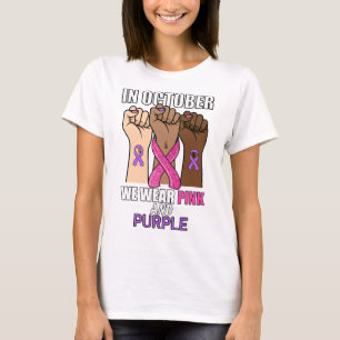 Domestic Violence Breast Cancer Awareness Month Ri T-Shirt