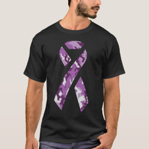 Domestic Violence Camo Purple Ribbon Awareness K T-Shirt