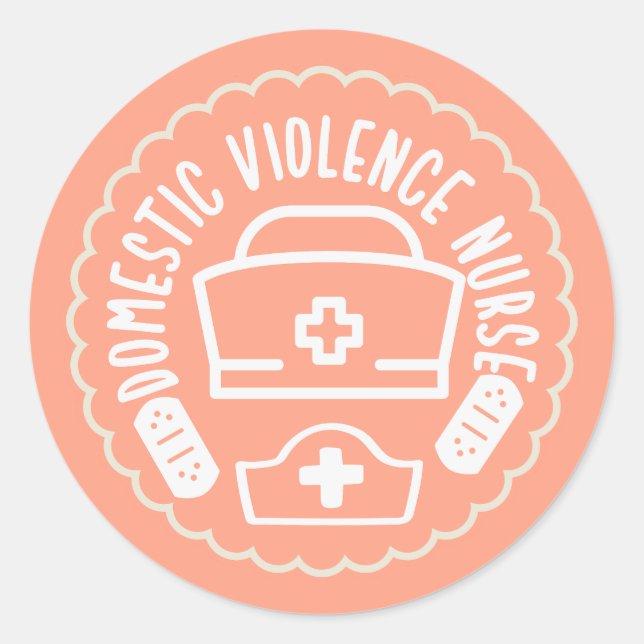 Domestic Violence Nurse Classic Round Sticker (Front)