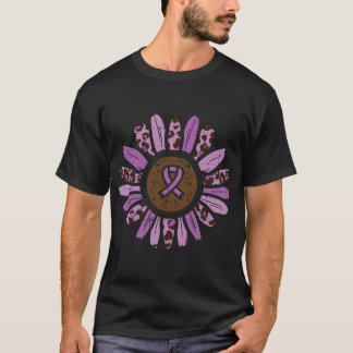 Domestic Violence Sunflower Purple Ribbon Awarenes T-Shirt