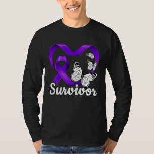 Domestic Violence Survivor purple heart butterflie T-Shirt