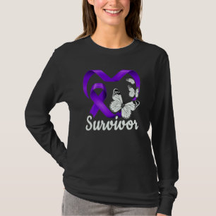 Domestic Violence Survivor purple heart butterflie T-Shirt