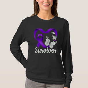 Domestic Violence Survivor purple heart butterflie T-Shirt