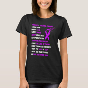 Domestic Violence Worrior With A Ribbon Domestic V T-Shirt
