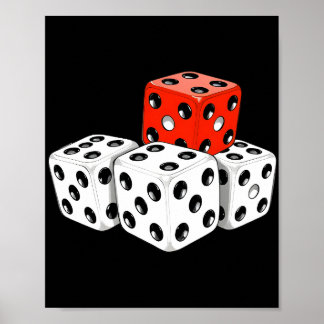 Dominant Red Dice - Strategic Game Theme Poster