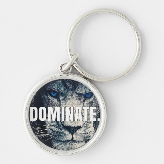 Dominate - Lion Motivational Key Ring (Front)