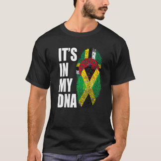 Dominica And Jamaican Mix Dna Flag T-Shirt