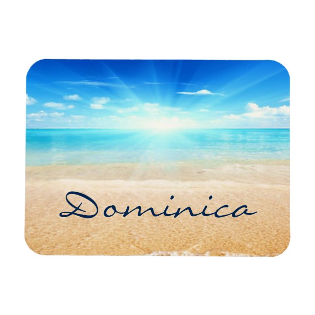 Dominica beach sunrise magnet (Horizontal)