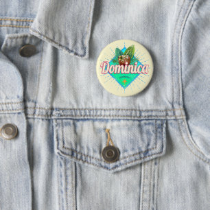 Dominica Caribbean Retro Vacation Vintage Island 6 Cm Round Badge