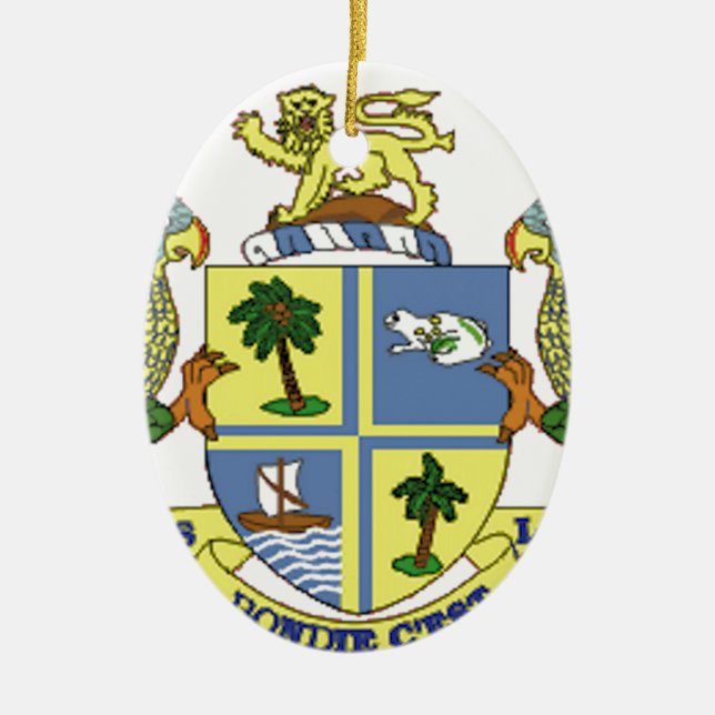 Dominica Coat of Arms Ceramic Tree Decoration (Front)
