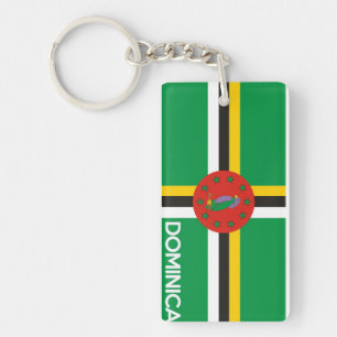 dominica country flag symbol name text key ring