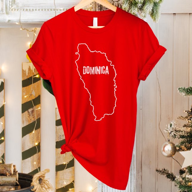 Dominica Country Map Dominican Border Line Outline T-Shirt (Creator Uploaded)