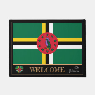 Dominica & Dominica Flag house mats/sports Welcome Doormat