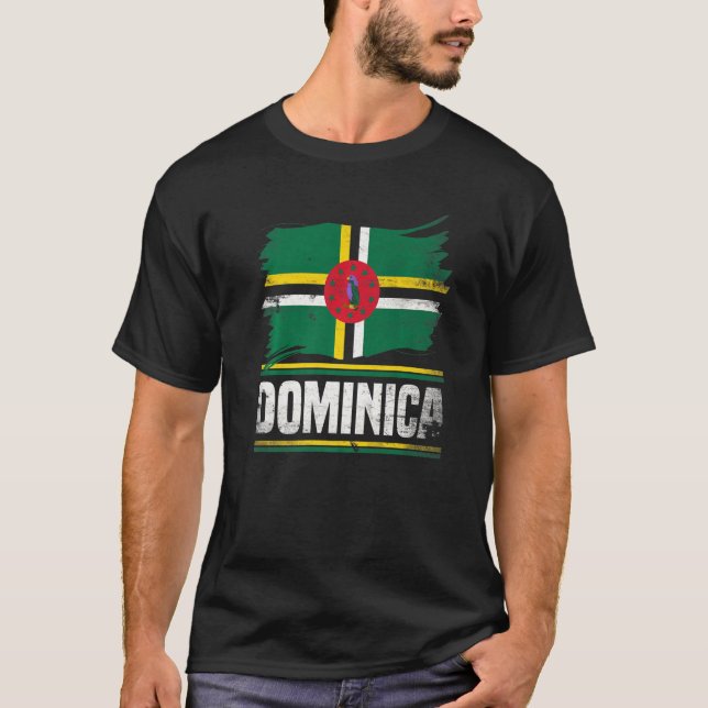 Dominica Dominican Dominica Flag T-Shirt (Front)