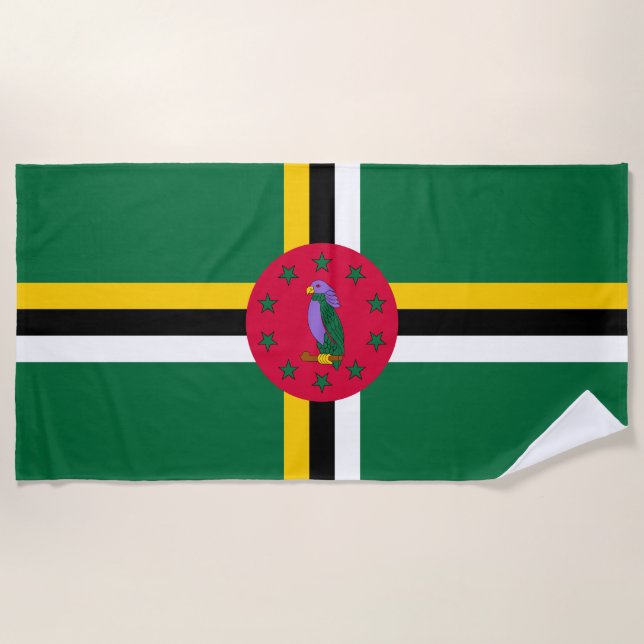 Dominica Flag Beach Towel (Front)