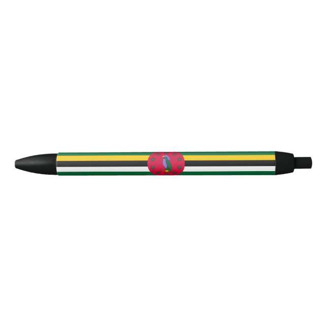 Dominica Flag Black Ink Pen (Front)