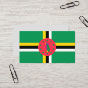 Dominica flag business card