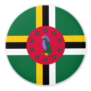 Dominica Flag Ceramic Knob