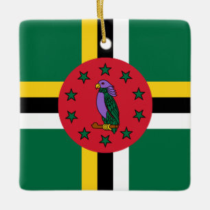 Dominica Flag Ceramic Ornament